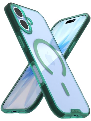 Image of Smartish iPhone 17 MagSafe Clear Case - Gripmunk Magnetic Slim Case [Lightweight + Protective] Anti-Yellowing Thin Grip Clear Cover for Apple iPhone 17 - Clearly Green