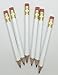 Half Pencils with Eraser - Golf, Classroom, Pew, Short, Mini, Small, Non Toxic - Hexagonal, Sharpened, #2 Pencil, Color - White, Pkg of 36 Pocket Pencils™