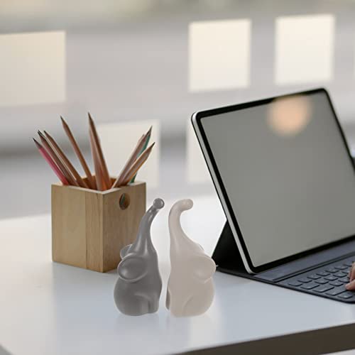 Besportble 2 Pairs Of Ceramic Figurines Elephant Statue Desktop Decoration Ceramic Decoration Animals Set Crafts Ornaments Home Decor #TOP4