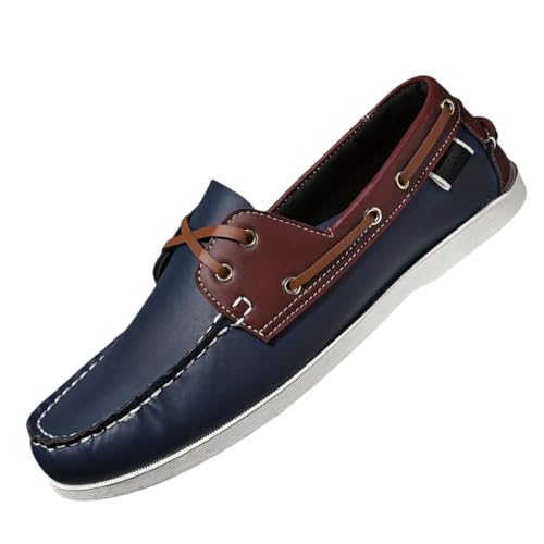 Men's Loafers, Casual Lace-up Shoes Suitable for All Seasons, Large Size Round Toe Design, Rubber Sole, PU Outsole, Retro Style, Suitable for Daily Wear, Business and Office Settings.