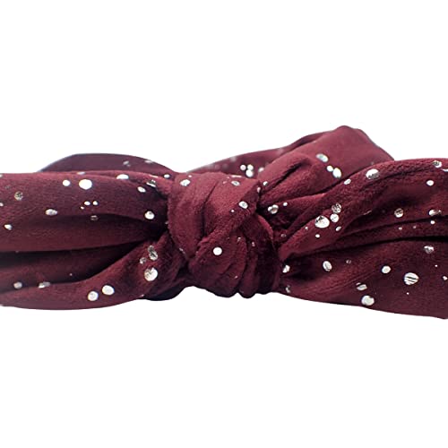 Topkids Accessories Dotted Velvet Bow Alice Bands Adult Women, Hair Accessories for Women Hair Bands for Women Thick Headband - Image 3