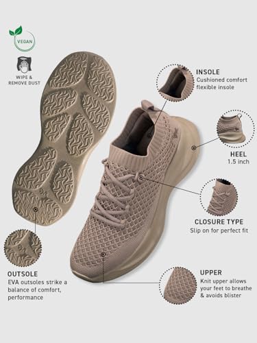 Image of Neeman's Knit Gliders Men Sneakers | Stylish Casual Shoes for Men with Airknit Breathable Upper | Anti-Skid EVA Sole Footwear | Lightweight Lace-Up Sneaker