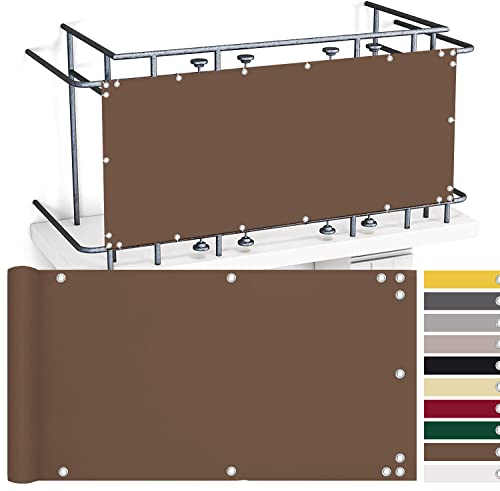 AIYOUVM Balkon Sichtschutz Ohne Bohren, Balkonverkleidung Kunststoff Reißfest, wetterfest, für Balkongeländer, Terrasse und Garten
