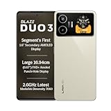 Lava Blaze Duo 3 5G (Imperial Gold, 6GB RAM, 128GB Storage) | MTK D7060 Processor | 6.67" FHD+ AMOLED Display | 50MP AI Camera with 2K Video Recording | Dual Screen AMOLED Display