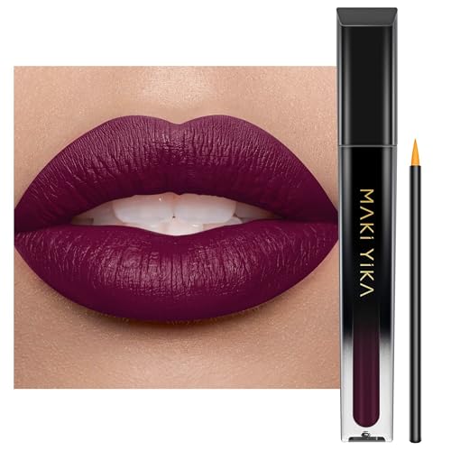 Image of MAKI YIKA Dark Purple Lipstick Matte for Women Long Lasting Lipsticks