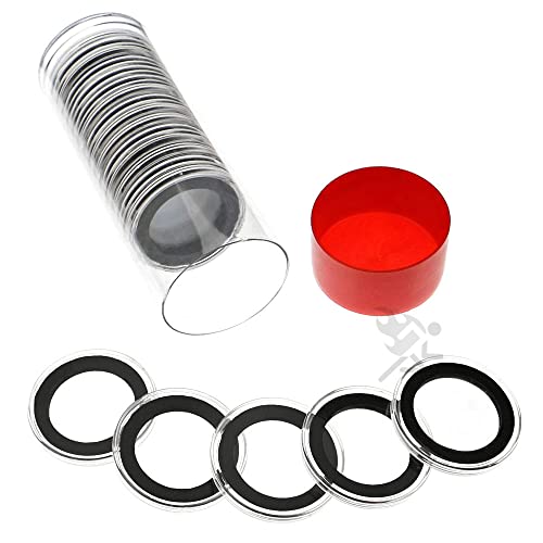 Contenedor para monedas 20 piezas 30mm con tapa roja