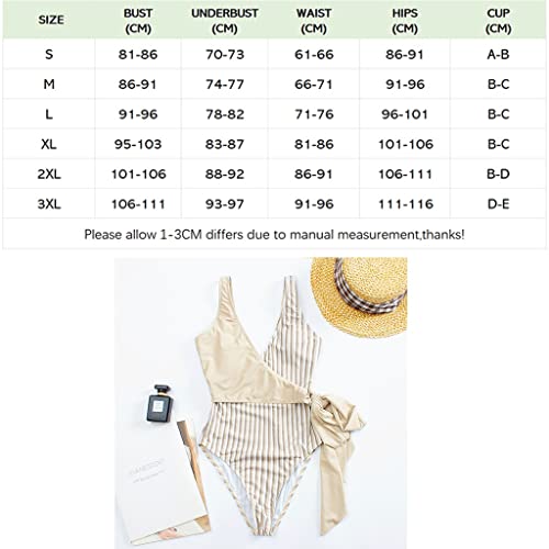 Maillot de bain une pièce imprimé patchwork beige col en V pour femme - 4