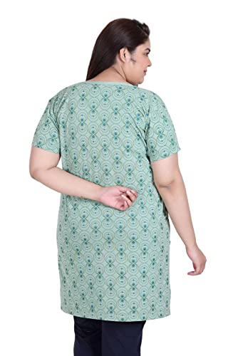 Image of In Love Women's Cotton Plus Size Longline T-Shirt Half Sleeve with Pockets | Cotton fabric - soft longline T-shirt with easy plus-size fit
