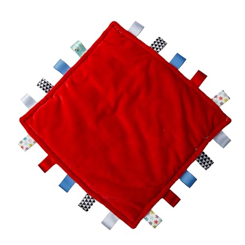 Image of Taggies Lovey for Baby Original Comfy Security Blanket with Sensory Tags, 12 x 12-Inches, Americana