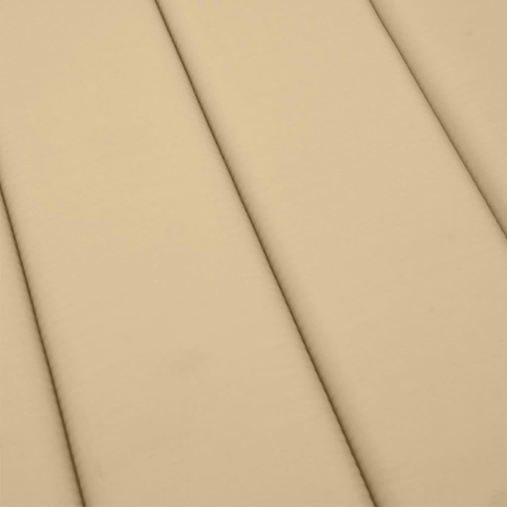 vidaXL Cojín para Tumbona Tela Beige Melange 200x50x4 cm, cojín de Exterior, cojín Asiento de jardín, cojín para Muebles de jardín, cojín de jardín