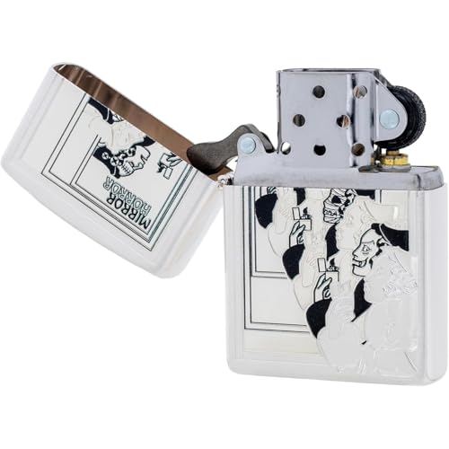 Encendedor Zippo con pegatina especial y grabado plateado miniatura 2