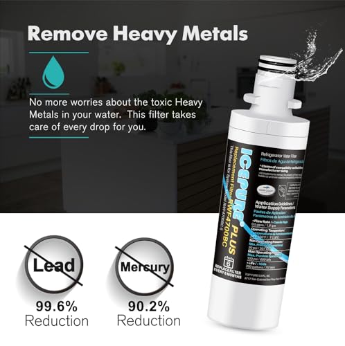 Image of ICEPURE PLUS ADQ747935 NSF /ANSI 53 Certified Replacement for LG LT1000P MDJ64844601, Kenmore Elite 9980, LT1000PC ADQ74793501 LT1000 RWF4700A RWF4700AB Refrigerator Water and LT120F Air Filter, 1Combo