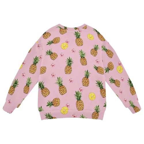 JUNZAN Funny Pineapples Fruit Pink Big Boys Hoodie Sweatshirt Long Sleeve Kids Pullover Hoodie Athletic 4T2