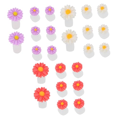 FRCOLOR Silicone Toe Separator Set 24pcs Daisy Flower Toe Spacers Pedicure Toe Separators for Women Nail