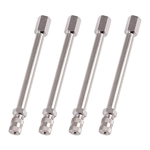 X AUTOHAUX 4" Straight Metal Tyre Valve Stem Extension Rod Wheel Adapter Cover