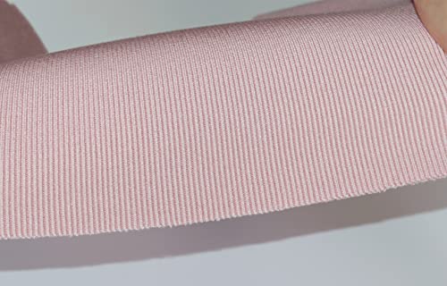 Image of TinaKim Ribbing Fabric, for Waistbands Neckbands Cuffs Ribbed Knit Material for Sewing (Strip of Pink, 40x8in)