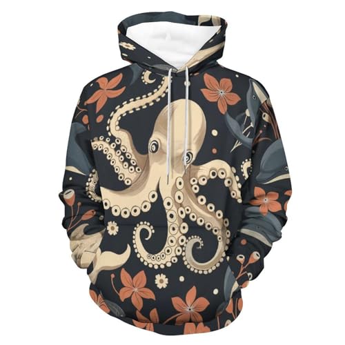 Hoodie poulpe et dauphin dessin animé sweat à capuche manches longues taille S