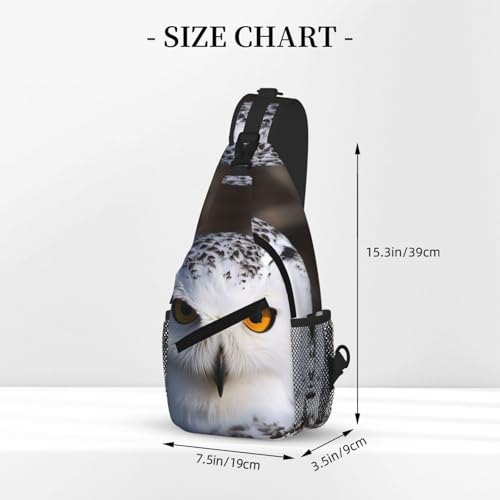 Snowy Owl Eyes Sling Bag mochila cruzada urbana negra miniatura 3