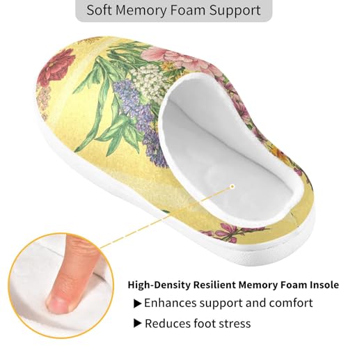 JUNZAN Autumn Hyacinths Sunflower Yellow Mens Cotton Slipper Soft Memory Foam Foam Slippers for Outdoor Birthday Presents 6-72