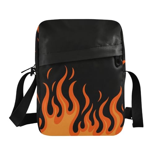 messenger bags for women Small Crossbody Bag Women cross body purses for women Adjustable Strap for Shopping Shopping- Flowing Fire Giraffe Orange Burning