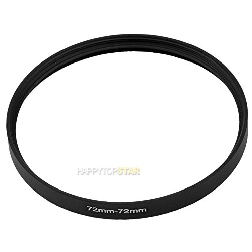 Anillo Adaptador Hembra a Hembra de Aluminio Negro 72 mm para Lentes y Filtros de Cámara Fotográfica miniatura 1