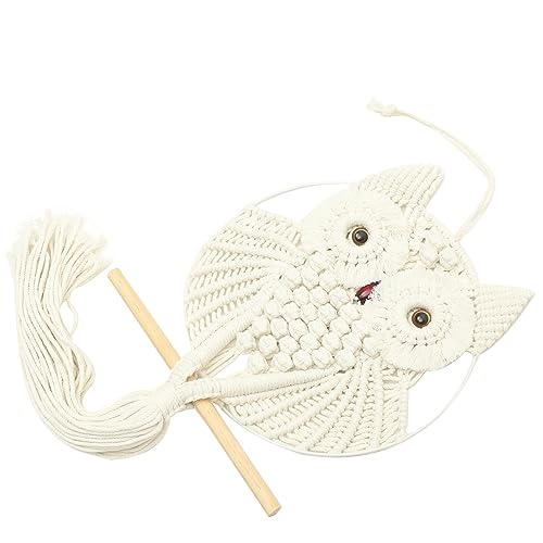 Ornement de chambre hibou macramé tissé main suspendu bohème