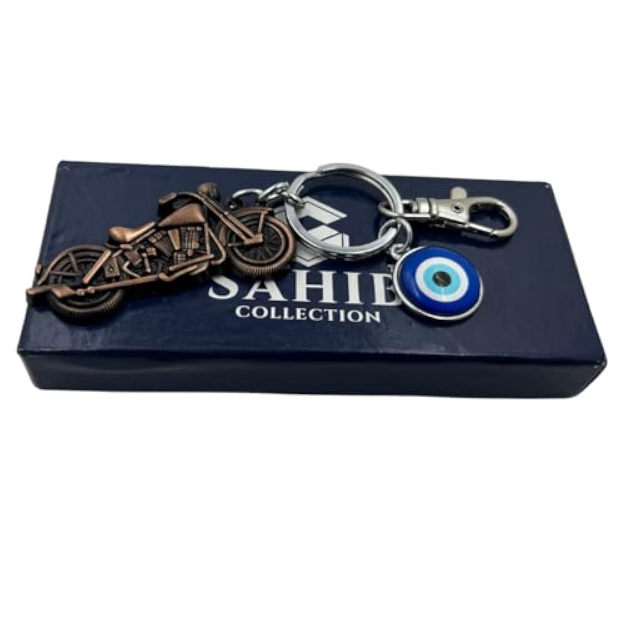 Evil Eye Metal Keychain with Hook, Unique Gift