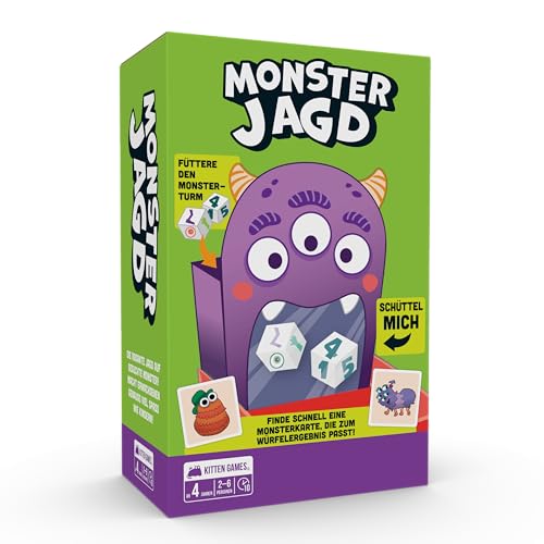 Exploding Kittens présente : Chasse aux Monstres Un Jeu de dés de correspondances pour 2 à 6 Personnes à partir de 4 Ans - Soirée de Jeu Amusante en...