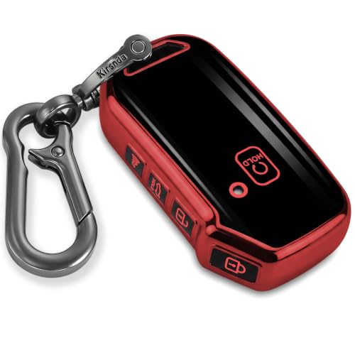 Kirsnda for Kia key fob cover case with Metal buckle Soft TPU Protection key Shell/skin 4-5Buttons fit Cerato Ceed Forte NIRO Sorento Seltos Soul Telluride Remote Key(red)
