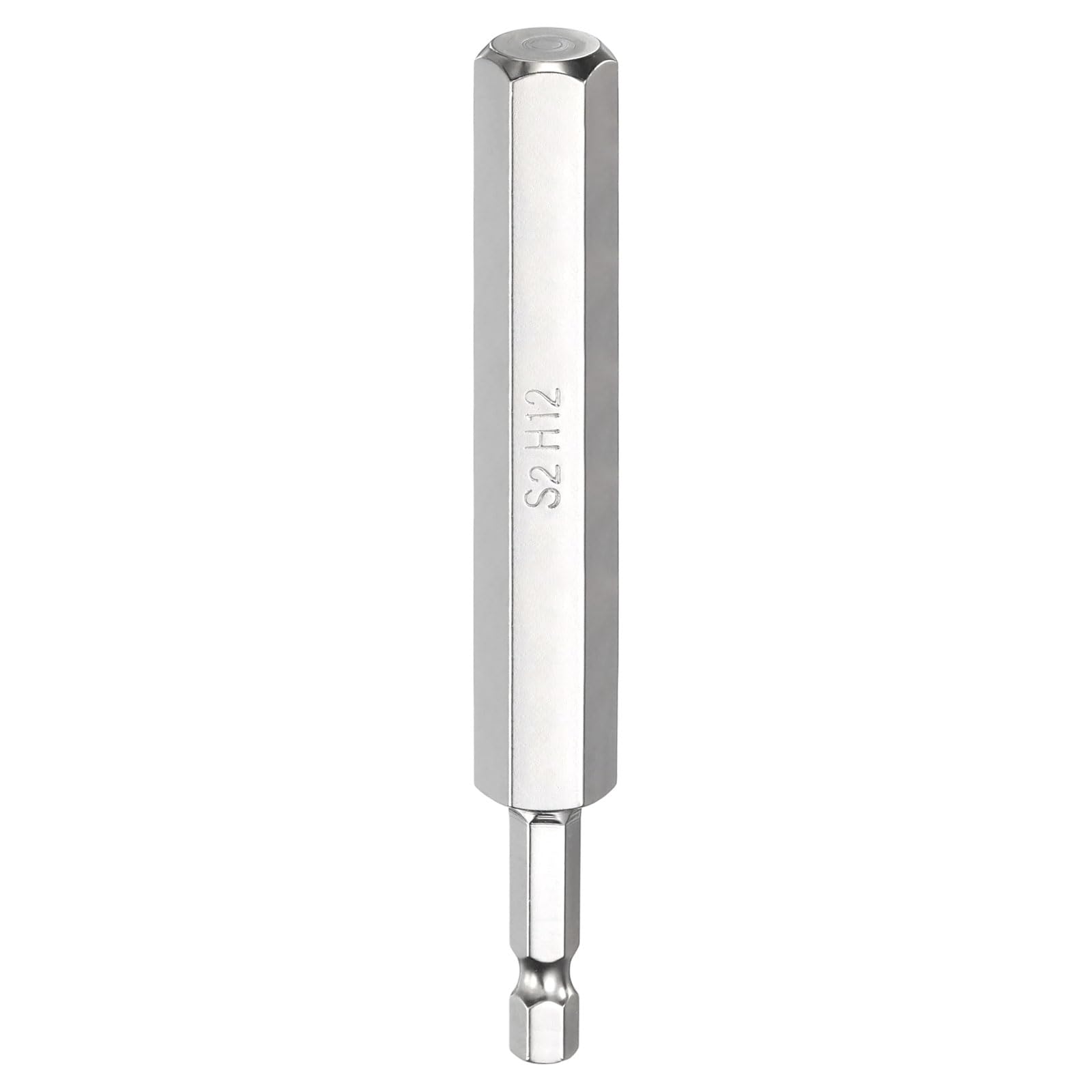 sourcing map H12 Hex Head Screwdriver Bit 12mm Metric Flat Tip 1/4" Hex Shank 100mm (4") Long Magnetic Hexagonal Screw Drill Bit Wrench Chrome Plated Power Driver Socket โ image 1