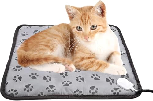 Citybabyペット用ホットブランケットペット用ヒーター猫犬小動物用ホットブランケット犬猫用ホットマットペット用ヒーター暖かい猫電気ヒーター2段階温度調節過熱保護噛み防止防水安全猫犬用 (45*45)