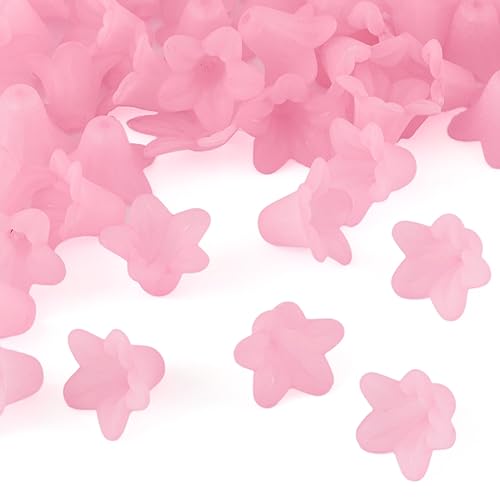 Cuentas de acrílico esmerilado Crafans con forma de flor transparente para joyería 8