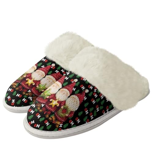 Womens Cotton Slippers With Plush Edges Indoor Outdoor Shoes Anti-Skid TPR Sole Bathroom Bedroom Slippers