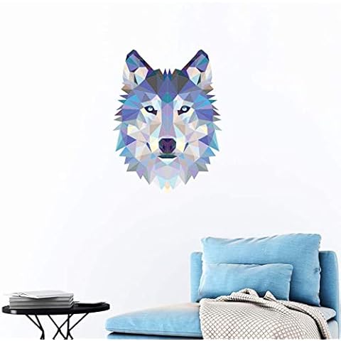 Ambiance Sticker Origami | Wall Decal Wolf | Wall Paper Decoration for Bedrooms and Living Rooms | 40 x 30 cm | High Definition | Home Decoration| 3D Wall Sticker Cover