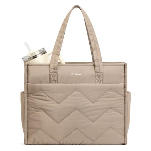 Image of G4Free Tote Bag for Work, Lightweight Structured Large Tote Handbag with Multi-Compartment and 40oz Cup Holder for Women