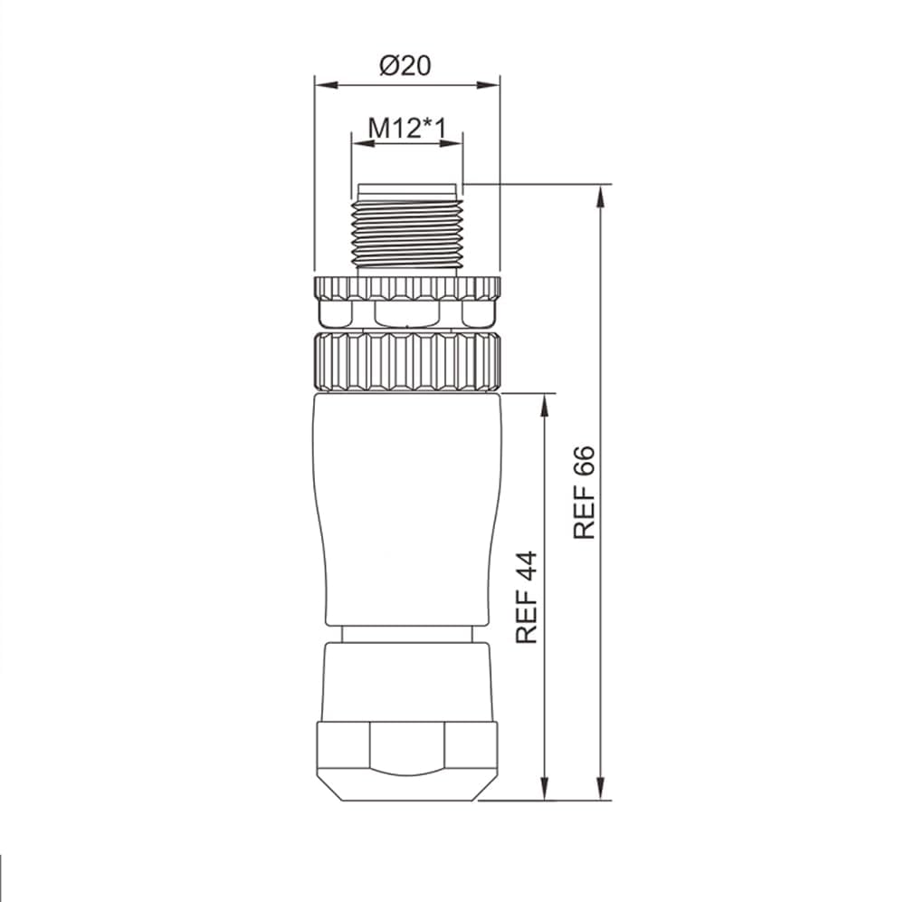 Elecbee 10 Unidades M12 4 Polos Conector de Cable de Sensor A Code, Fusible de Rosca, M12, Conector Redondo, IP67, Resistente al Agua, Conector Redondo Industrial para Exteriores