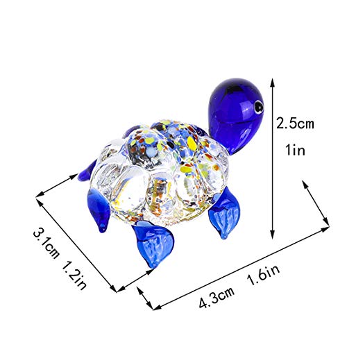 H&D HYALINE & DORA Handmade Mini Sea Turtle Art Glass Blown Sea Animal Figurine,Set of 6