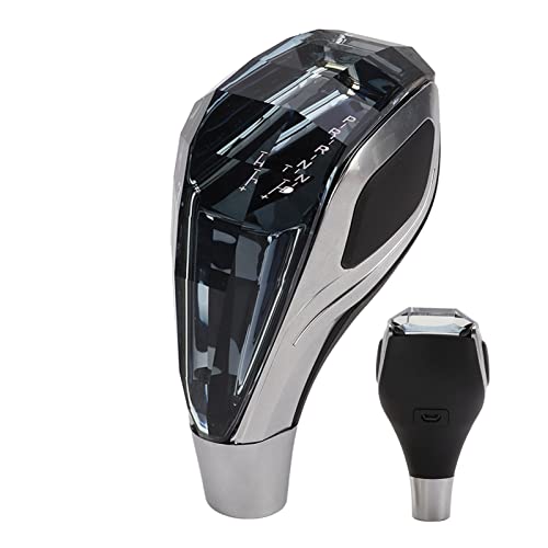 Aramox Pommeau de Levier de Vitesse LED, Cristal 7 Couleurs, Interrupteur Tactile Automatique, ABS, Compatible M12 M10 M8, Batterie Lithium 300mAh