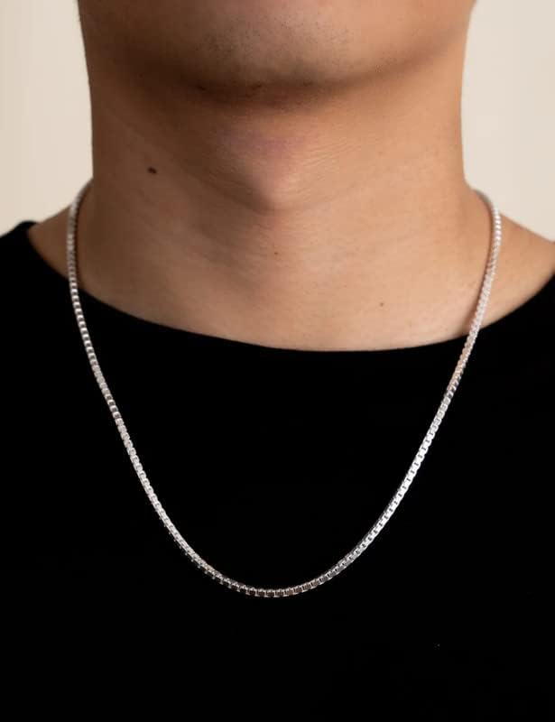 925 Sterling Silver Box Chain for Women 2/3/4/5mm Mens Sturdy Non-Fading Mens Silver Chain 16/18/20/22/24/26/30 Inches - Image 7