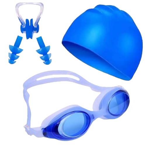 Image of LEBAMI ﻿Kids Girls One piece Swimsuit Combo Kit | Frock Swim Costume with Goggles, Cap, Swimming Tube, Nose Clip & Earplugs | Pool & Beach Swimming Kit