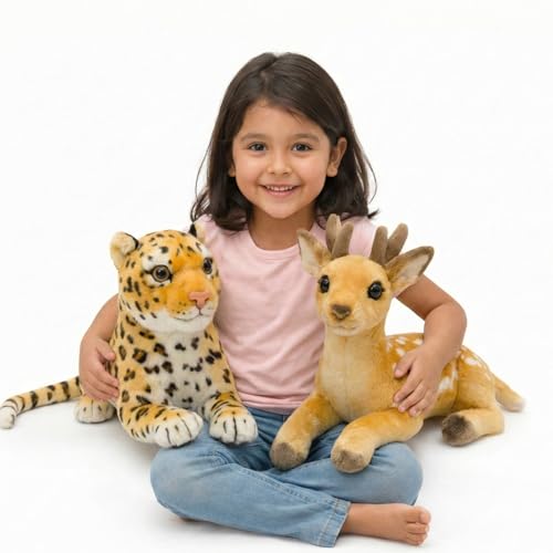 Image of Tabitha Stuffed Toys-Ultra Soft Plush Toy for Kids | Birthday Gifts for Kids and Girls | (Combo of 2 Toys 32 Cm Leopard & Deer)