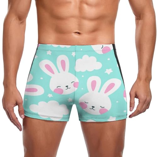 Maillot de bain homme anti-irritation coupe boxer élastique avec motifs lapins