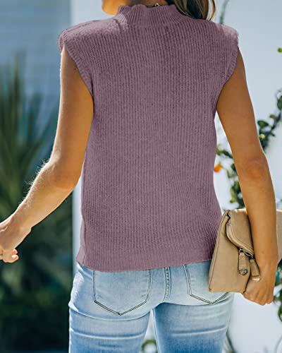 Image of Elitechoice Women's Sleeveless Sweater Vest Summer Mock Neck Casual Pullover Lightweight Tops 2025