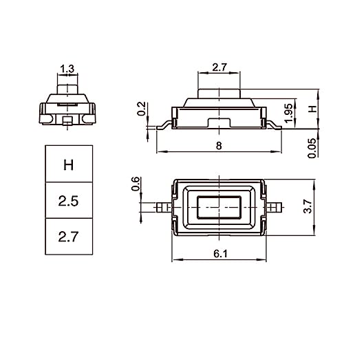 Interrupteur tactile SMD bouton-poussoir pour customisation de manette de jeu
