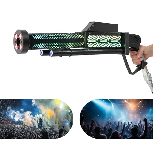 Máquina de humo portátil con luces LED - Cañón criogénico portátil para efectos especiales en escenario, club y concierto, 50 W, incluye manguera negra de 9,84 pies miniatura 7