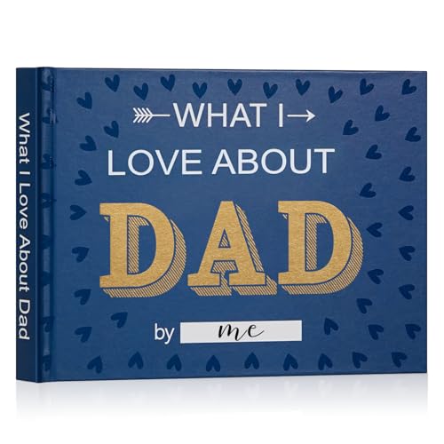 El Mejor Listado de vectores dia del padre Top 5. 43 Libro Artmag Lo que amo de papá, libro de amor para rellenar en blanco para papá, regalos de cumpleaños, Navidad y Día del Padre, relleno de calcetines para padre (Azul)