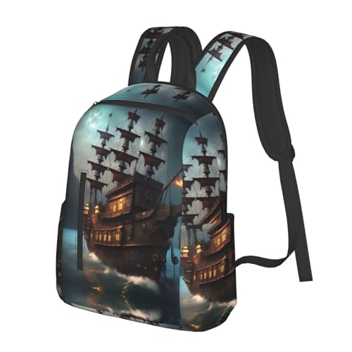 Fantasy Pirate Ship Printing Laptop Backpack Sports Backpack Travel Bag Casual Bag Work Daypack2
