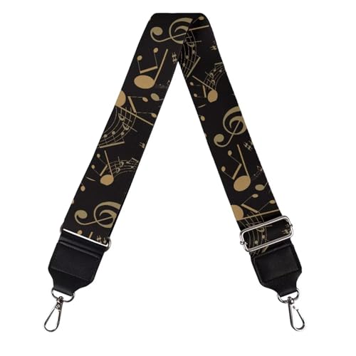 Image of Coldinair Music Note Purse Straps Replacement Crossbody Bag Straps,Black Wide Shoulder Strap Adjustable Guitar Strap for Purse Handbag