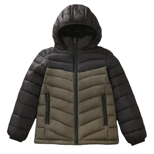 Image of Boys Girls Toddlers Lightweight Hooded Puffer Jacket Kids Winter Coat Warm Comfy Outerwear