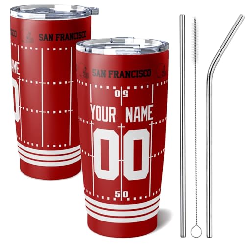 Image of ANTKING San Francisco Tumbler 20 oz Travel Coffee Cup for Men Women Boy Custom Name Number Gifts